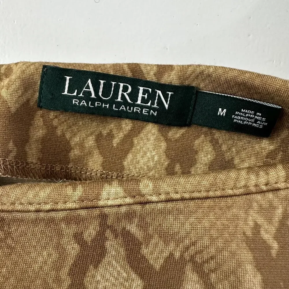 Lauren Ralph‎ Lauren Dress Womens Medium Snake Print Sheath Stretch Midi Chic